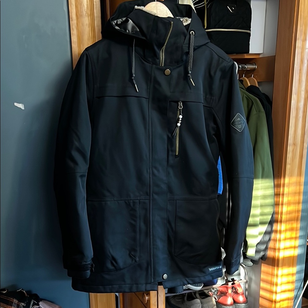 Superdry Black Performance Jacket Insulated Hoode… - image 1